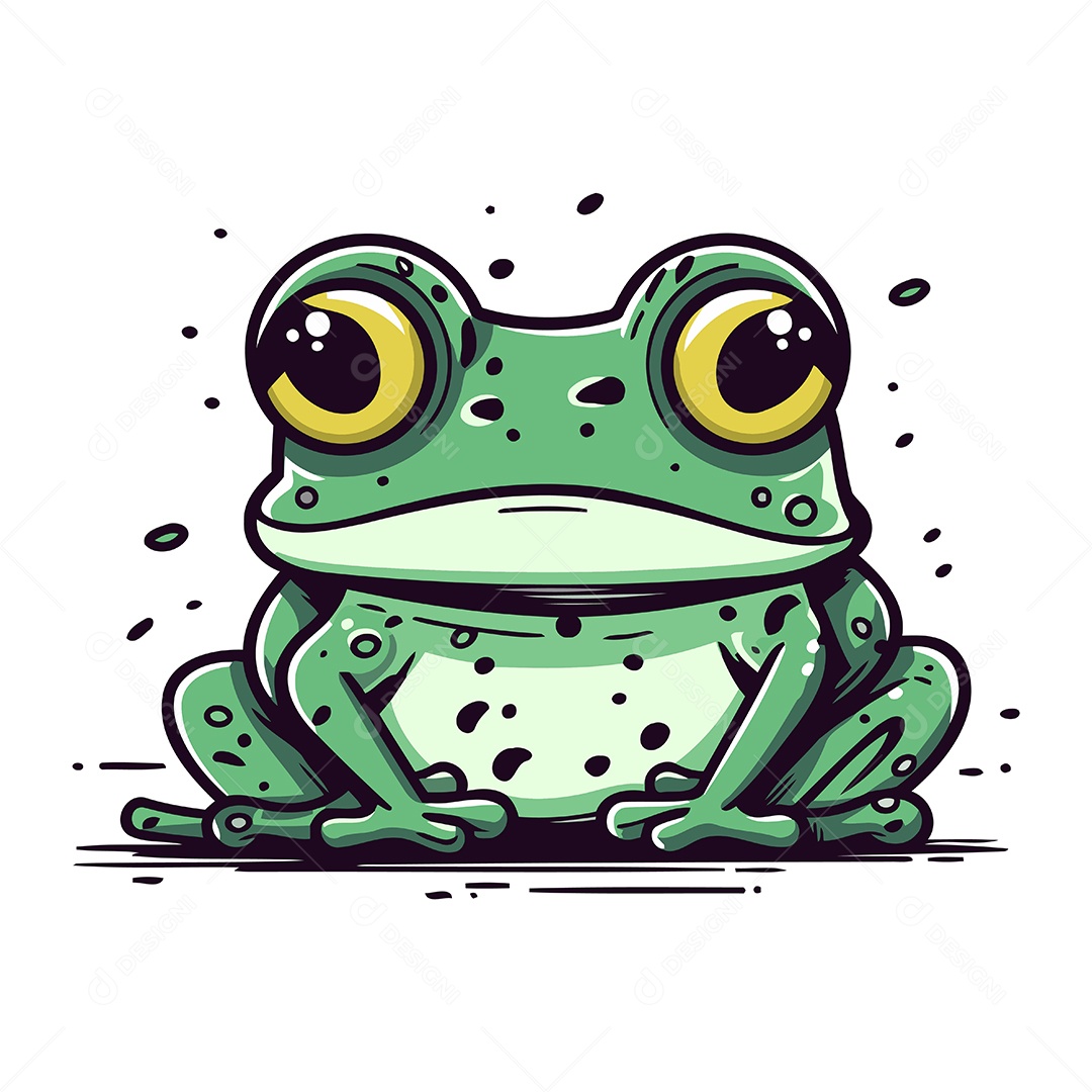 Sapo de Desenho Animado Ilustração Vetor EPS