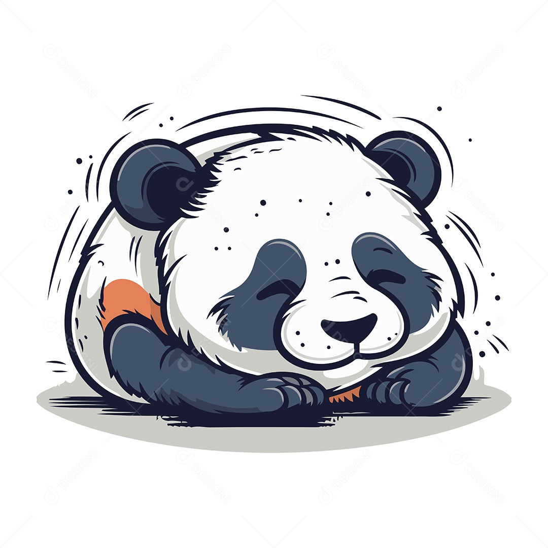 Panda de Desenho Animado Dormindo Ilustração Vetor EPS