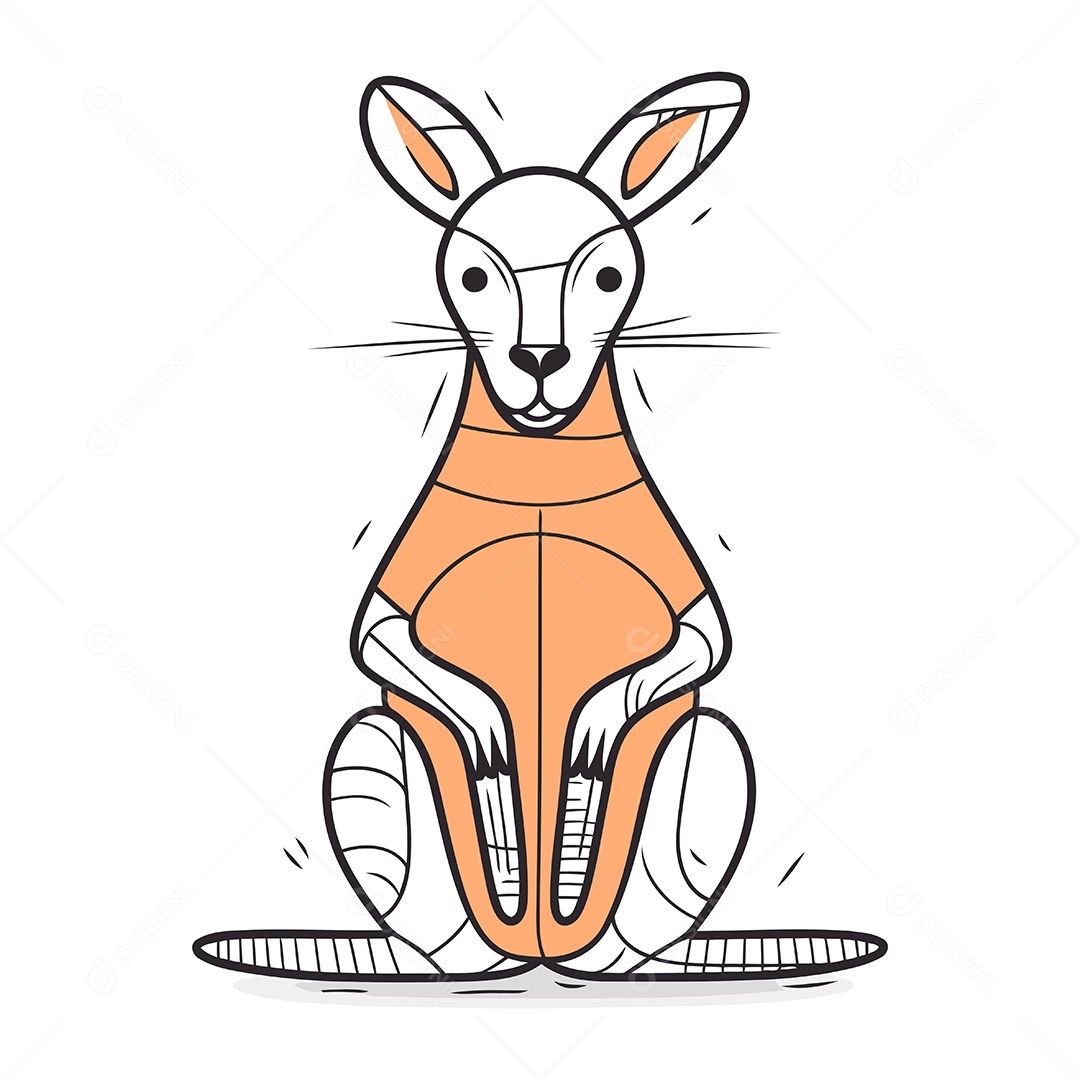 Canguru de Desenho Animado Ilustração Vetor EPS