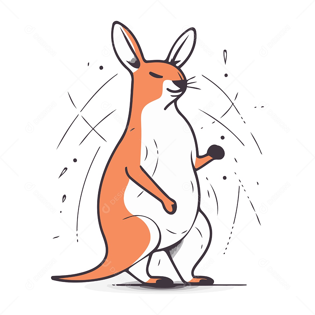 Canguru de Desenho Animado Ilustração Vetor EPS