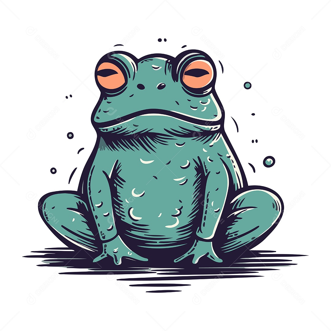 Sapo de Desenho Animado Ilustração Vetor EPS