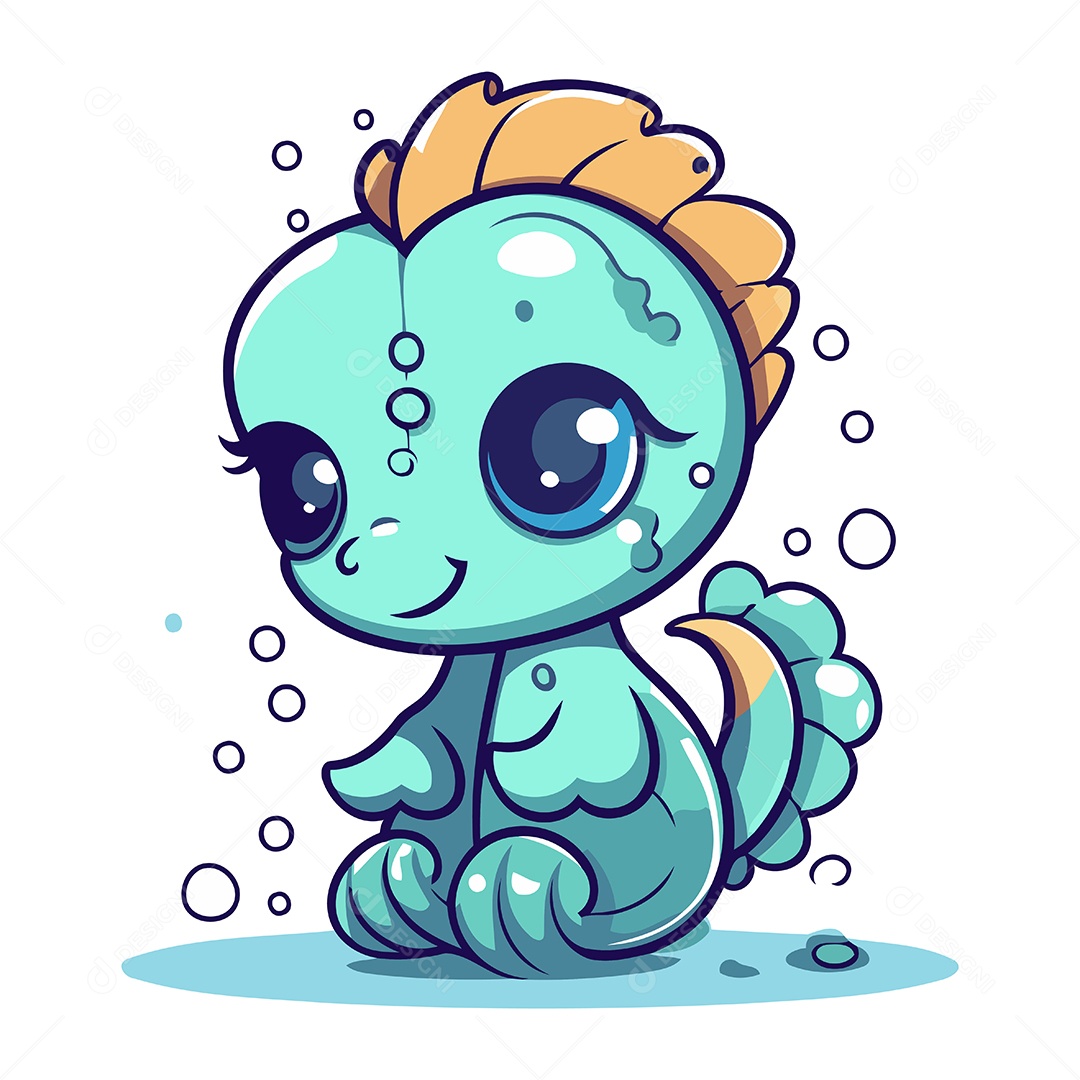 Monstro Marinho Ilustração Vetor EPS