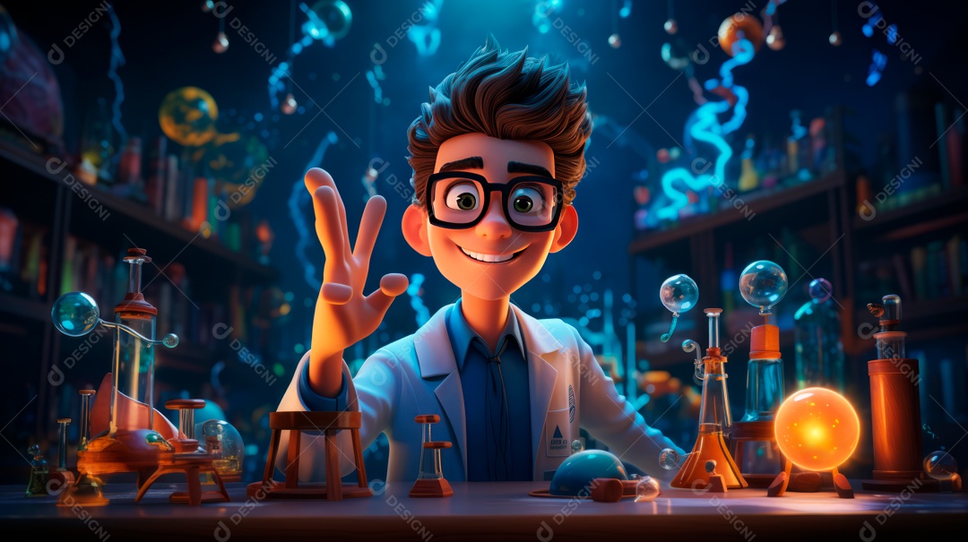 Laboratório de ciências de desenhos animados em 3D do Dia Nacional da Ciência, 8 de julho IA generativa.