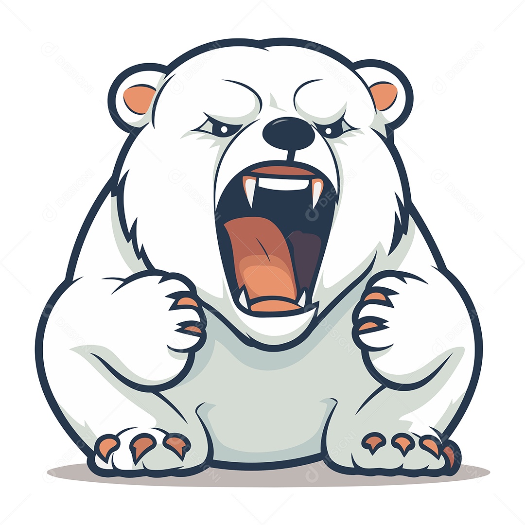 Urso Polar de Desenho Animado Ilustração Vetor EPS