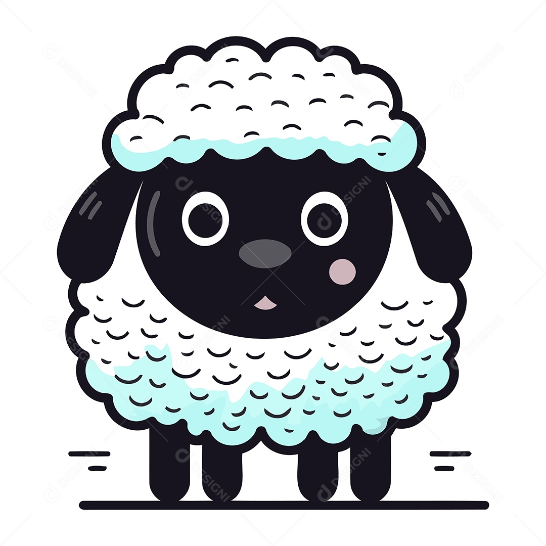 Ovelha de Desenho Animado Ilustração Vetor EPS