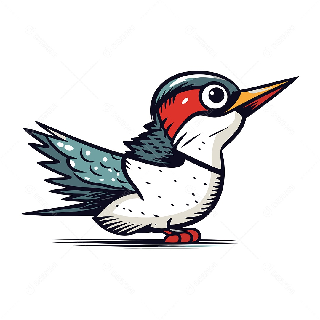 Pica Pau de Desenho Animado Ilustração Vetor EPS