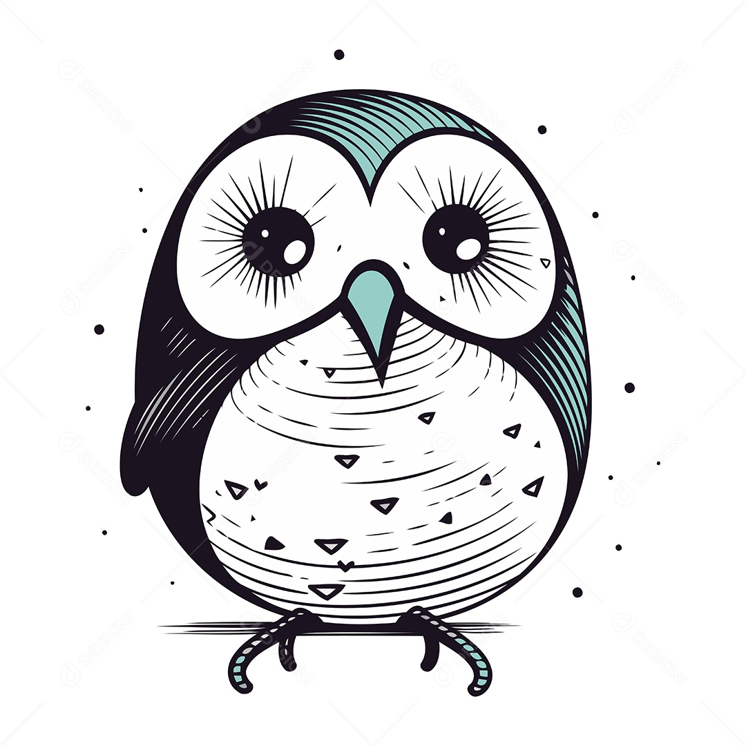 Coruja de Desenho Animado Ilustração Vetor EPS