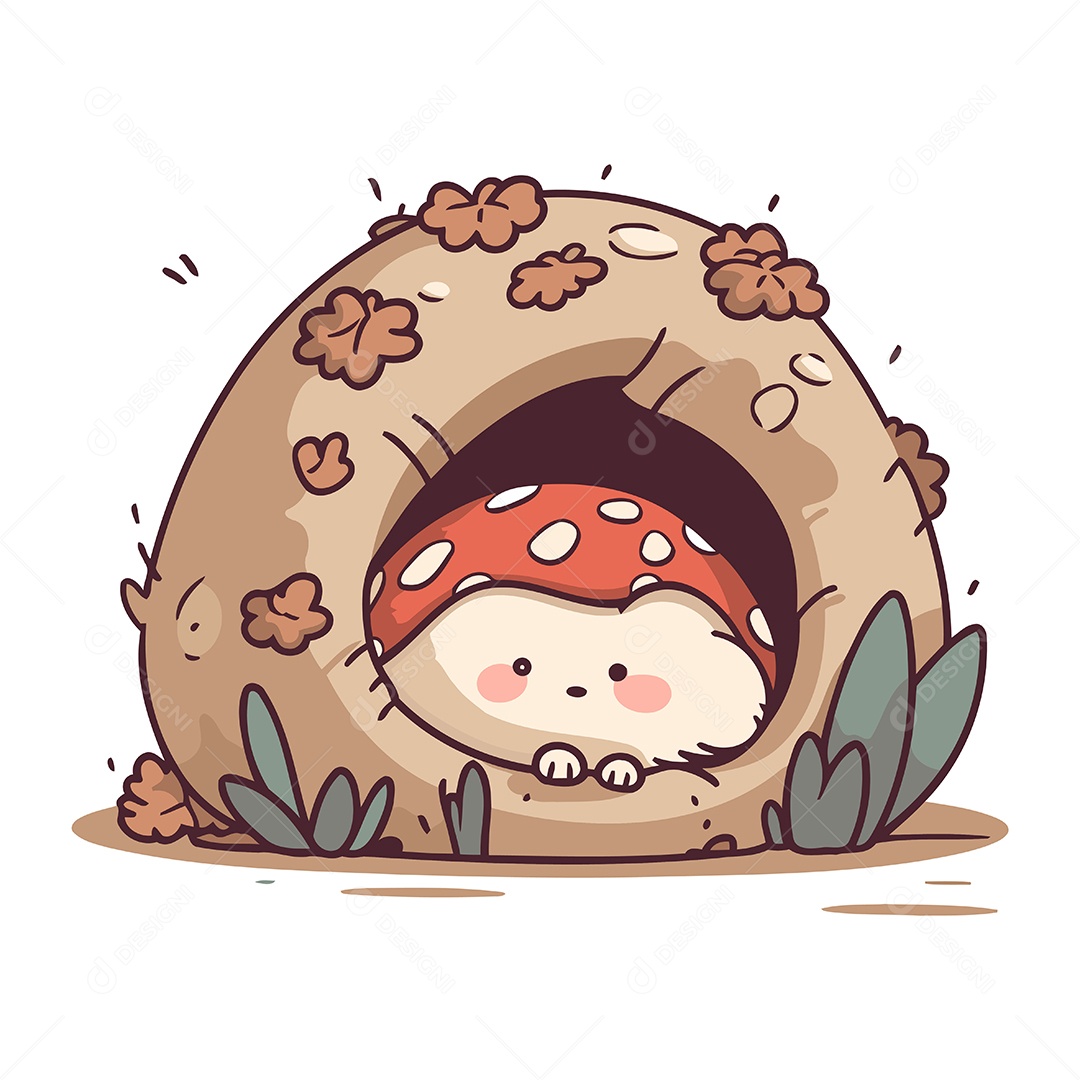 Cogumelo de Desenho Animado Ilustração Vetor EPS