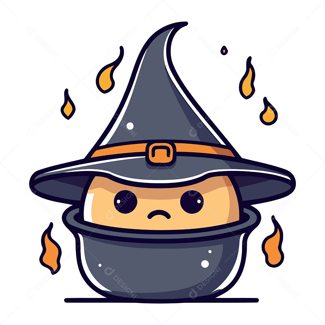Bruxo em um Caldeirão Ilustração Vetor EPS