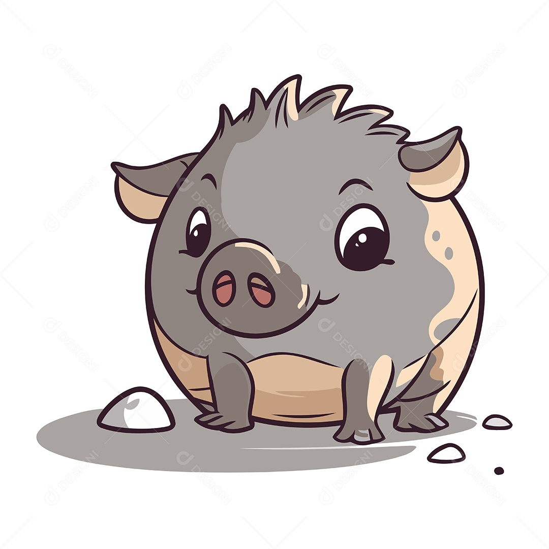 Javalizinho Fofo de Desenho Animado Ilustração Vetor EPS