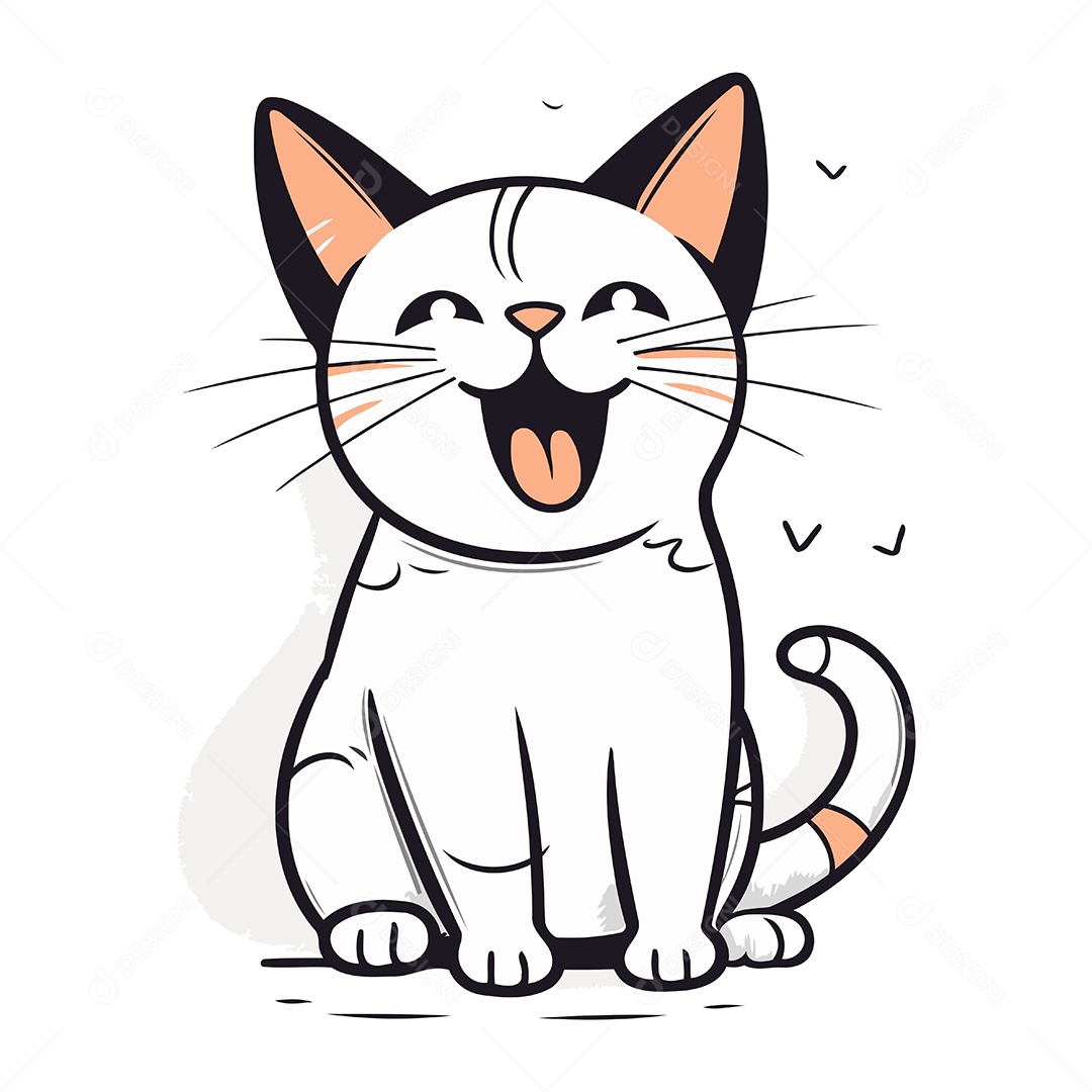 Gato de Desenho Animado Ilustração Vetor EPS