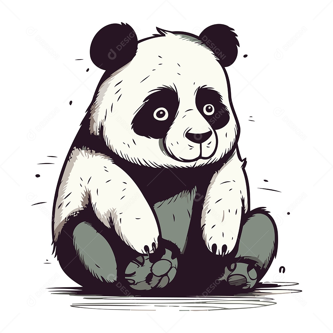 Panda de Desenho Animado Ilustração Vetor EPS