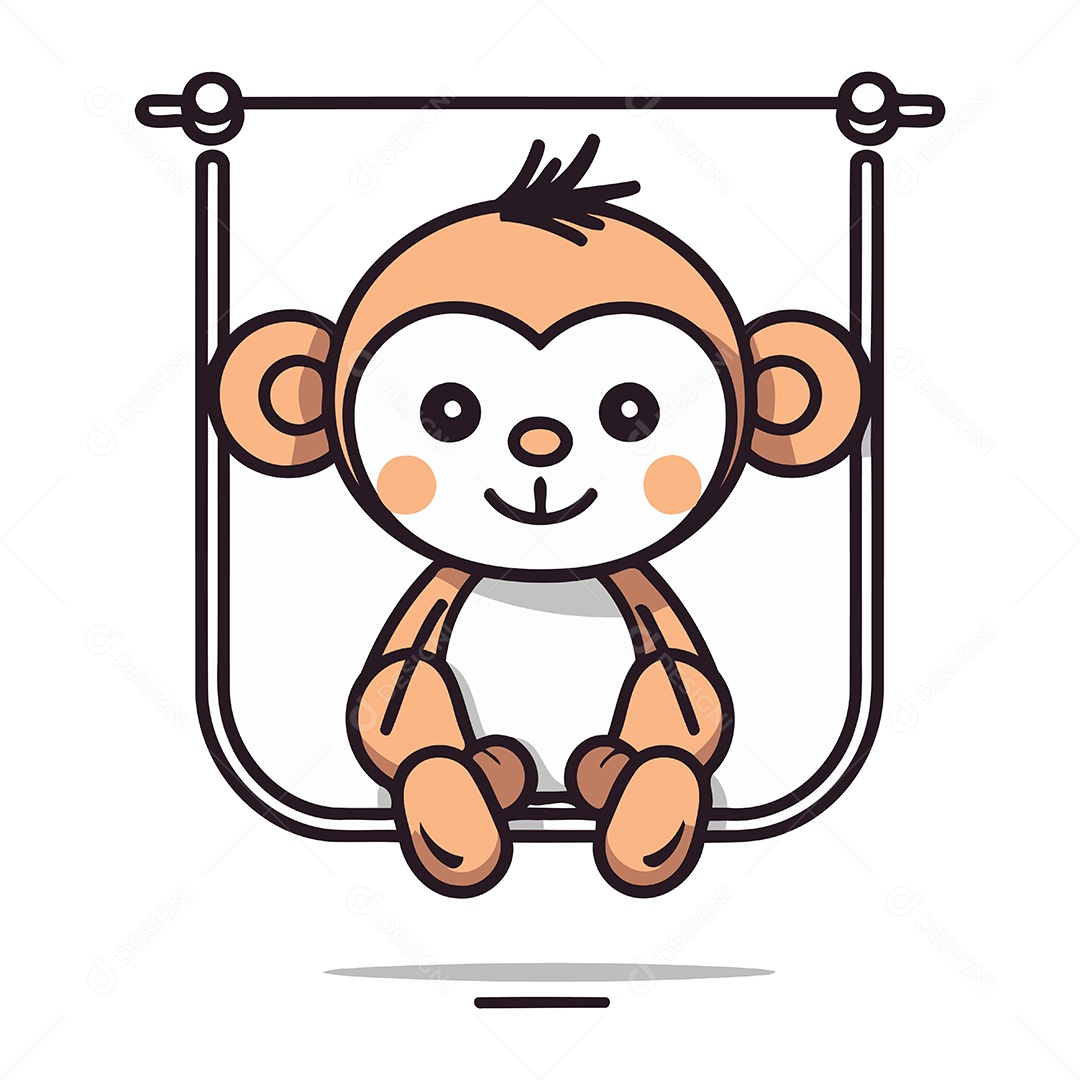 Macaco de Desenho Animado Ilustração Vetor EPS