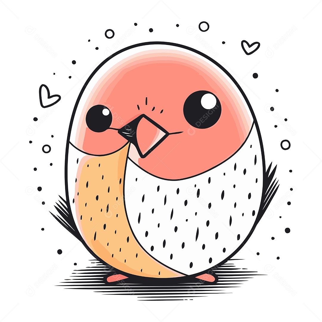 Pássaro Fofo de Desenho Animado Ilustração Vetor EPS