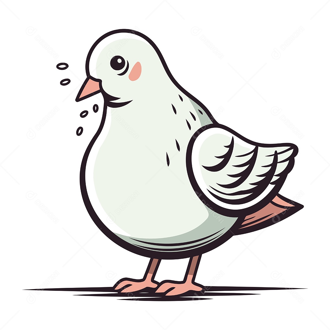 Pombo de Desenho Animado Ilustração Vetor EPS