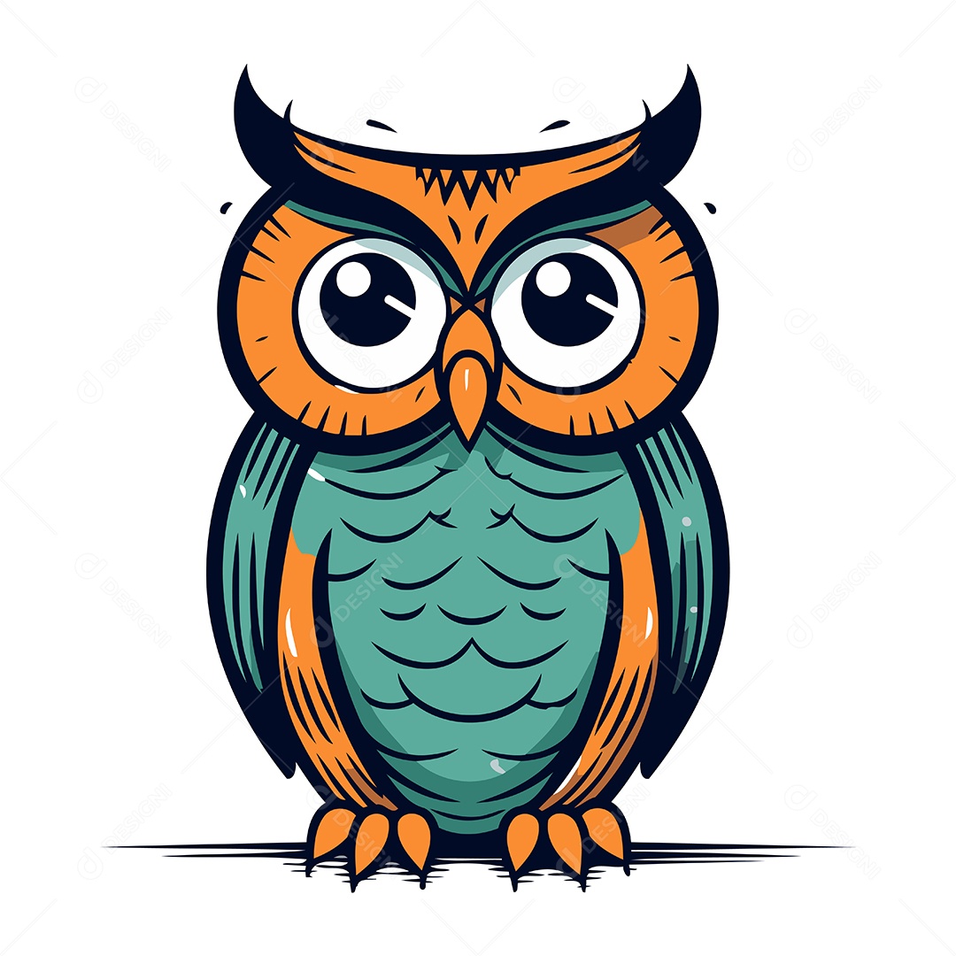 Coruja de Desenho Animado Ilustração Vetor EPS