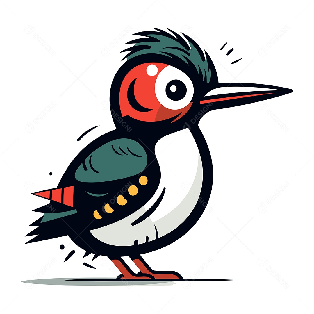 Pica Pau de Desenho Animado Ilustração Vetor EPS