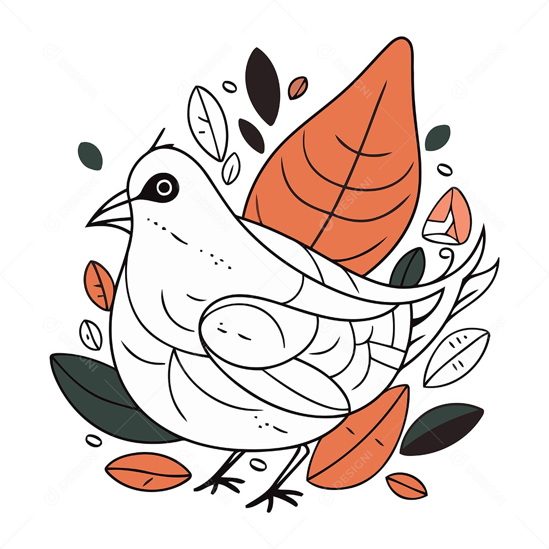 Pomba de Desenho Animado Ilustração Vetor EPS