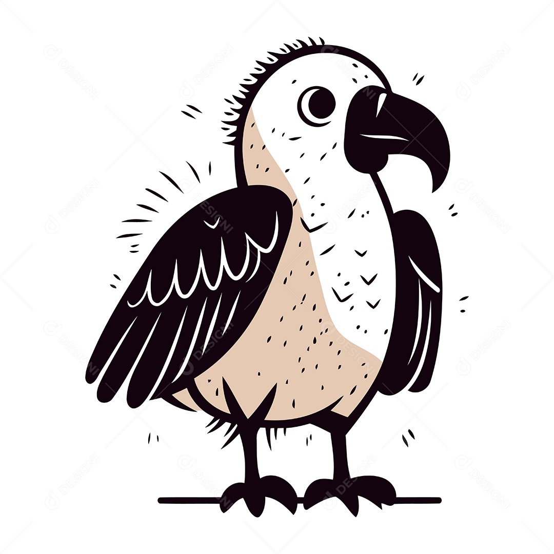 Abutre de Desenho Animado Ilustração Vetor EPS