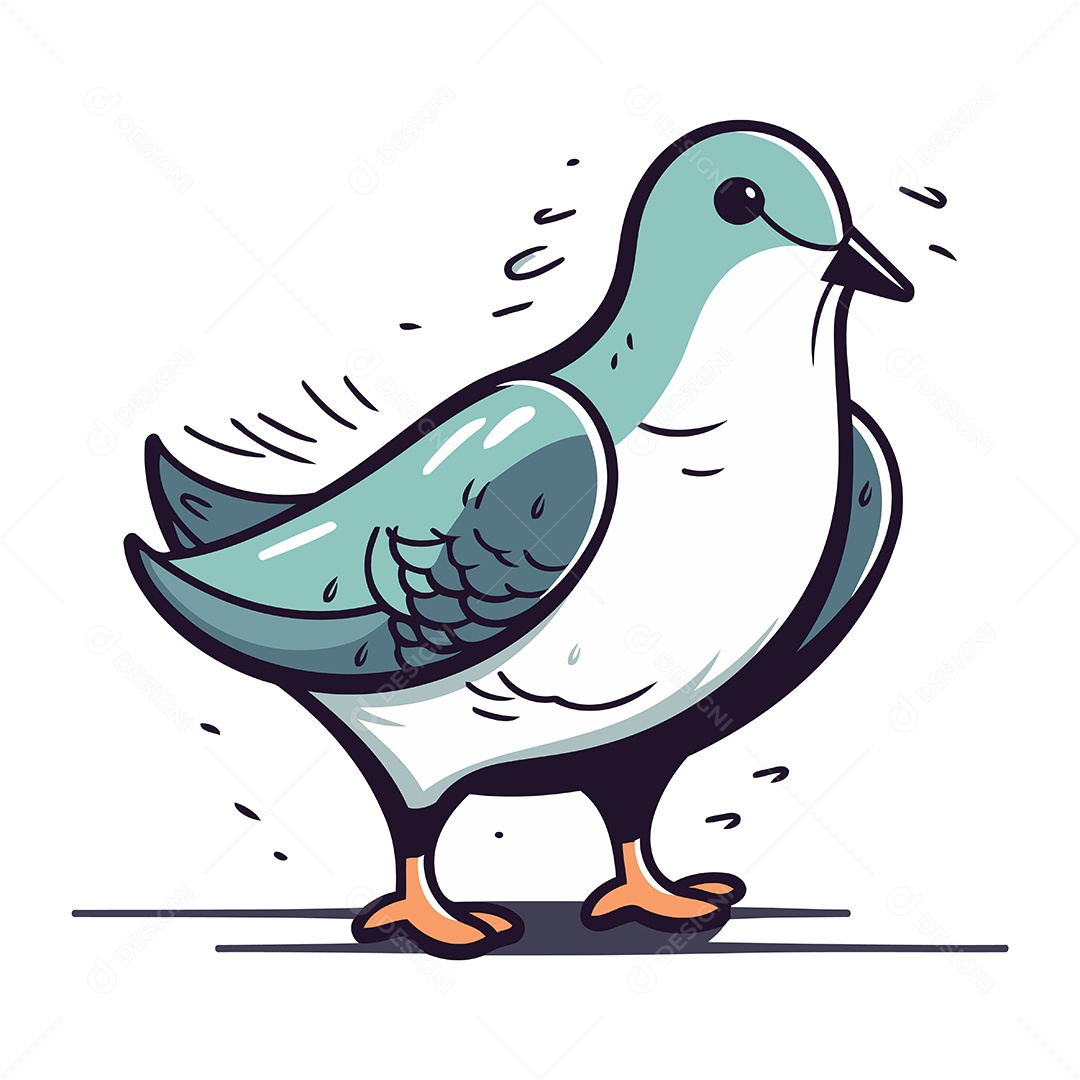 Pombo de Desenho Animado Ilustração Vetor EPS