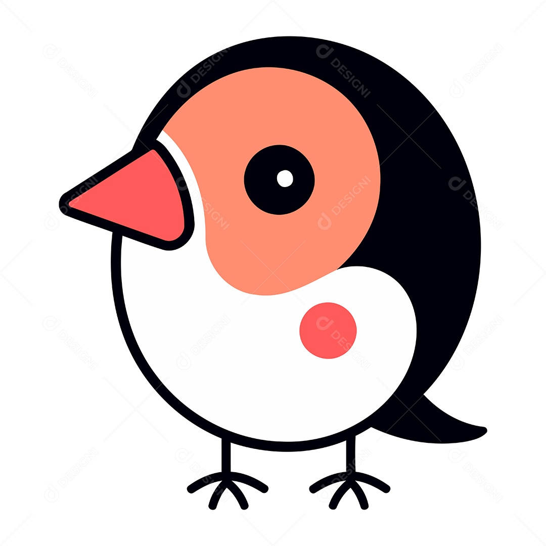 Passarinho Fofo de Desenho Animado Ilustração Vetor EPS