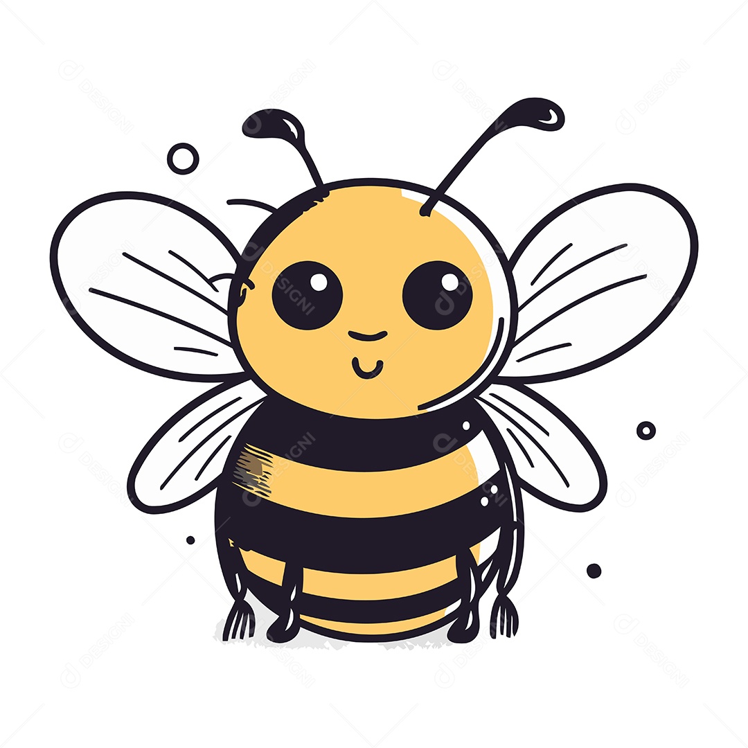 Abelha de Desenho Animado Ilustração Vetor EPS