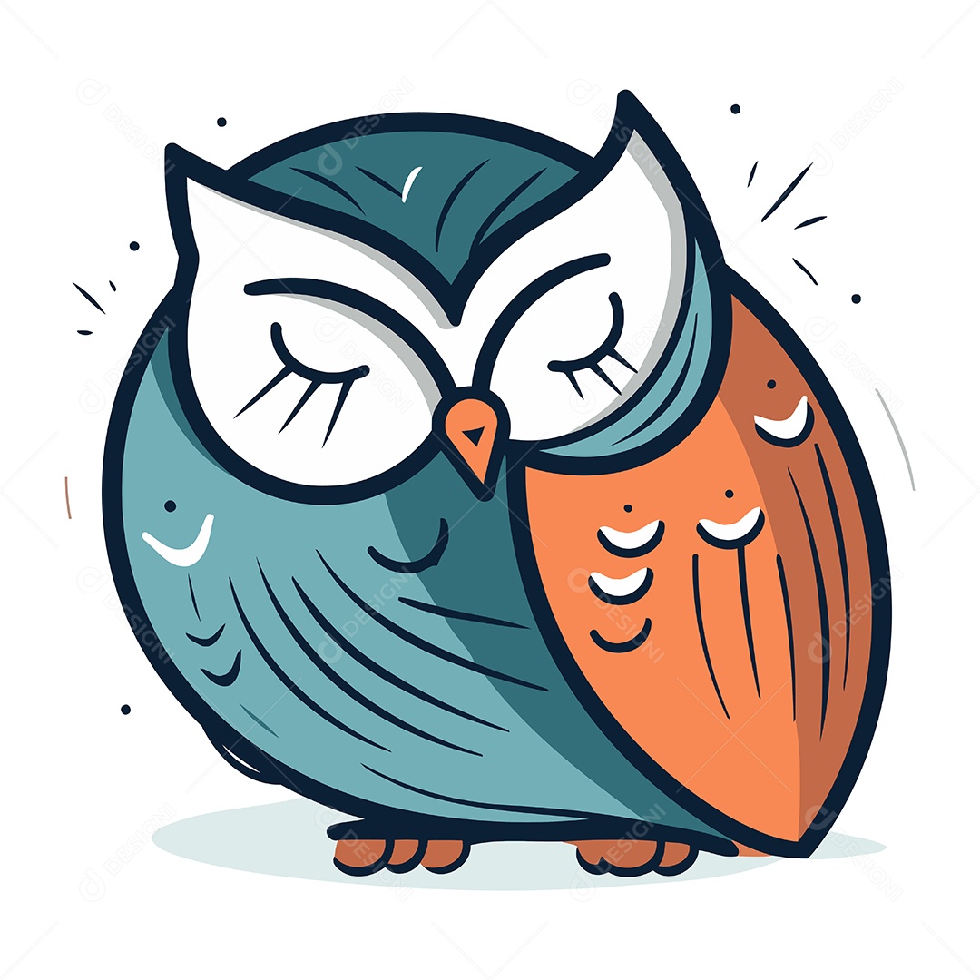 Coruja de Desenho Animado Ilustração Vetor EPS