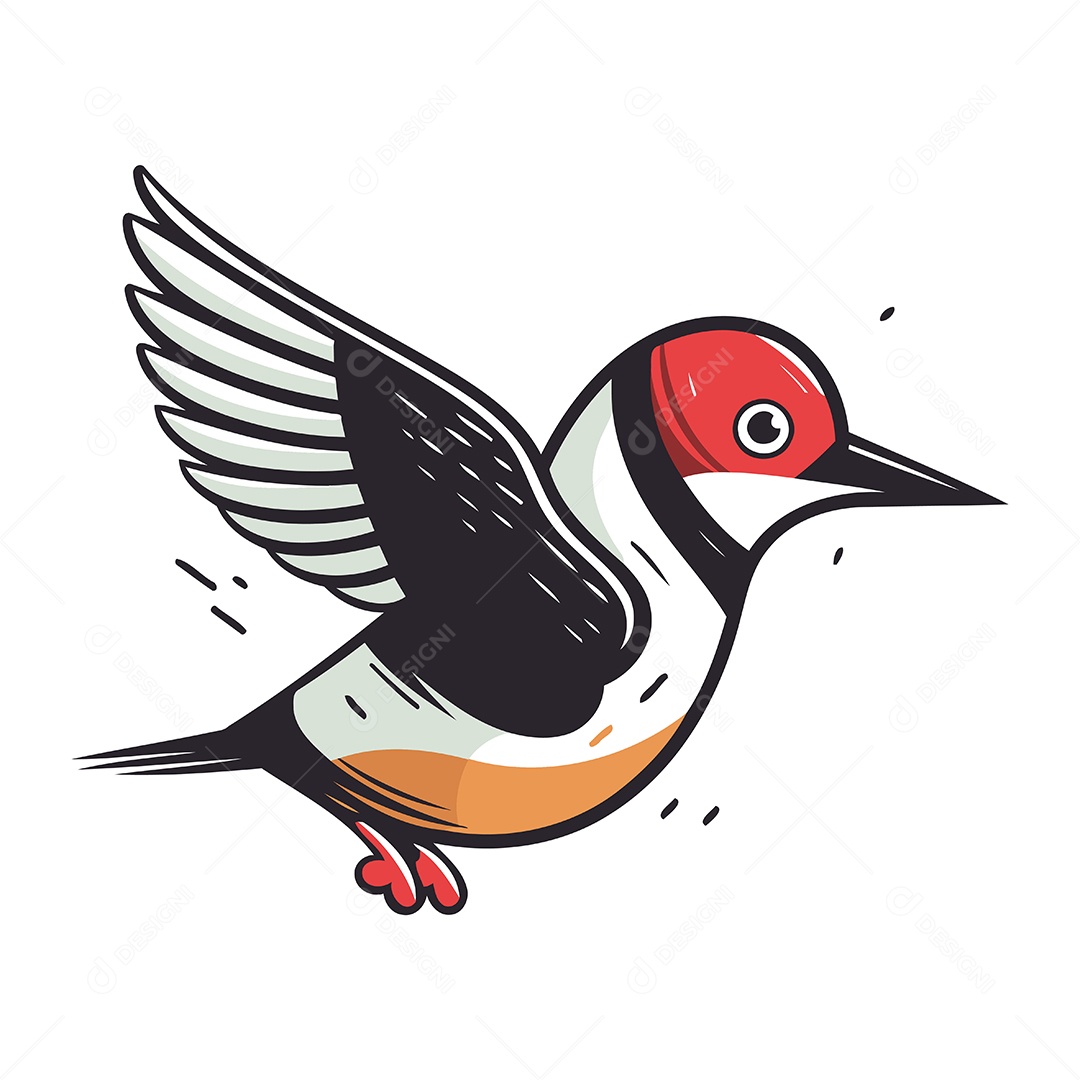 Pica Pau de Desenho Animado Ilustração Vetor EPS