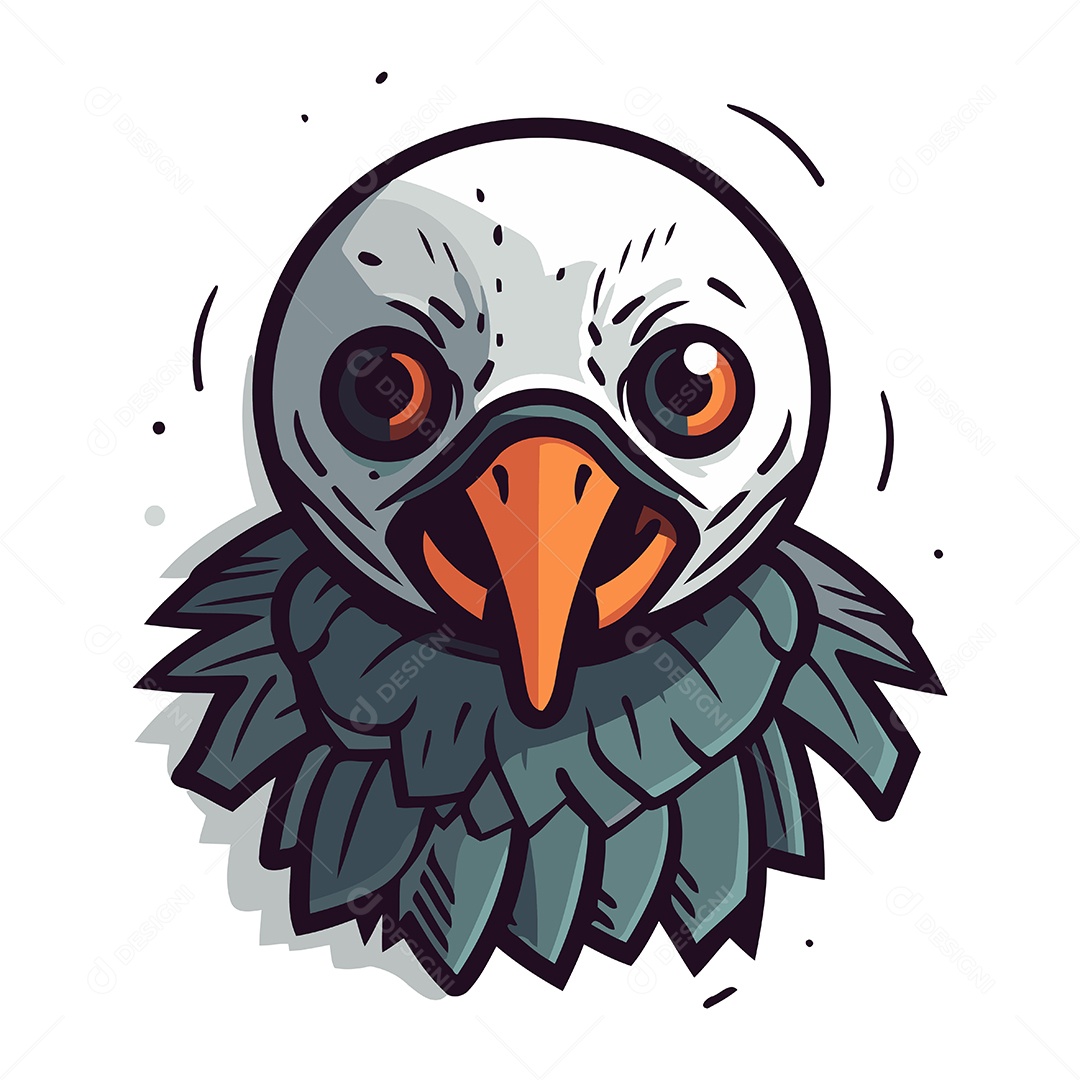 Cabeça de Abutre Desenho Animado Ilustração Vetor EPS