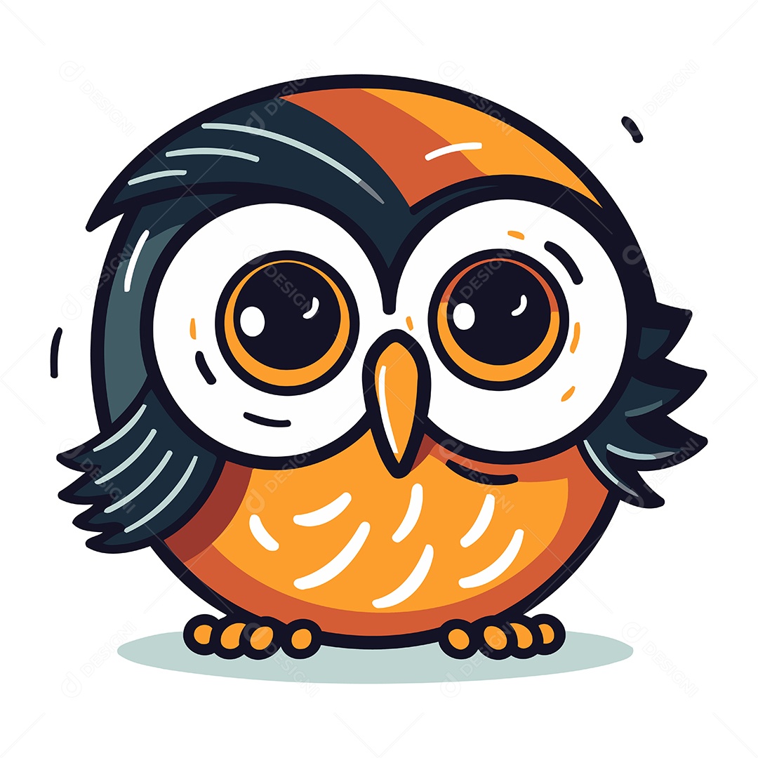 Coruja de Desenho Animado Ilustração Vetor EPS