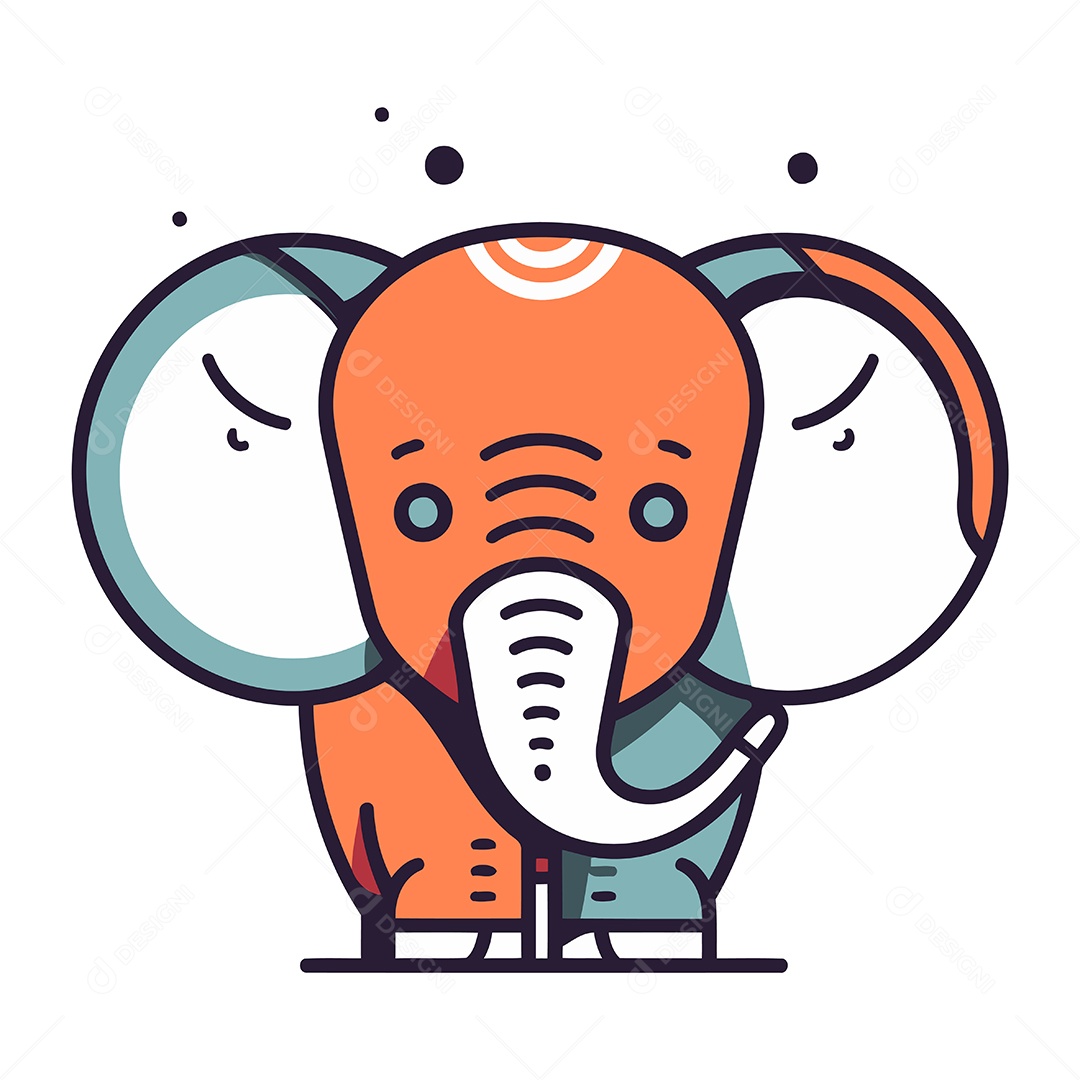 Elefante de Desenho Animado Ilustração Vetor EPS