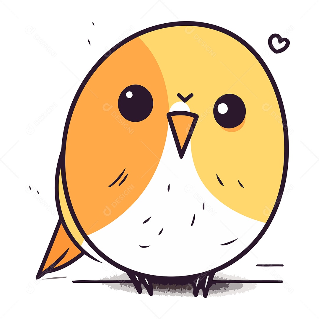 Pássaro Fofo de Desenho Animado Ilustração Vetor EPS