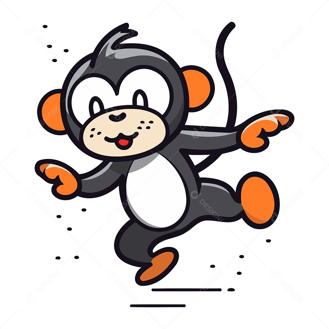 Macaco de Desenho Animado Ilustração Vetor EPS
