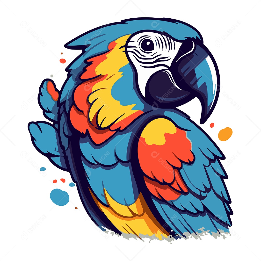 Arara de Desenho Animado Ilustração Vetor EPS