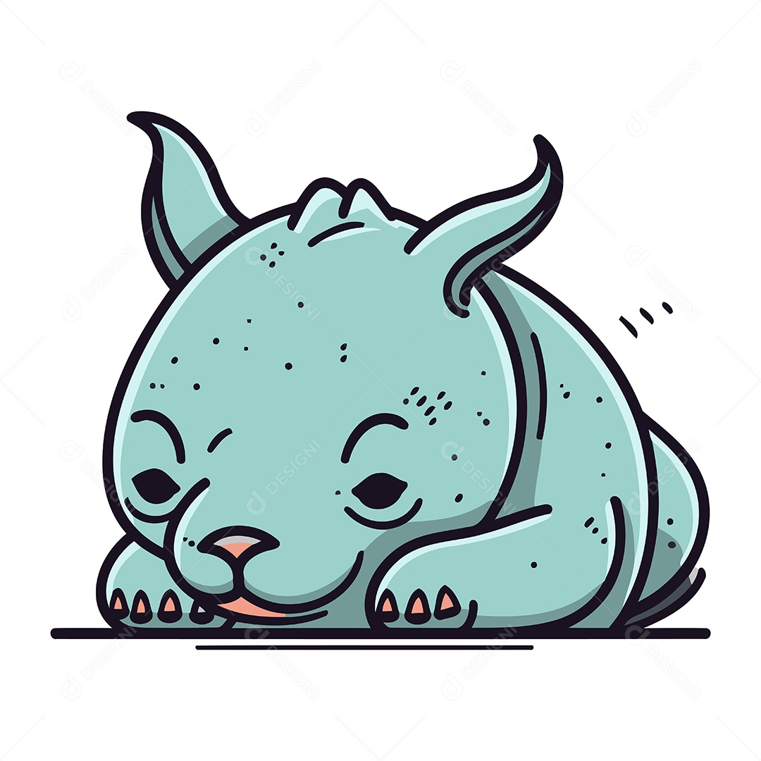 Filhote de Rinoceronte Ilustração Vetor EPS