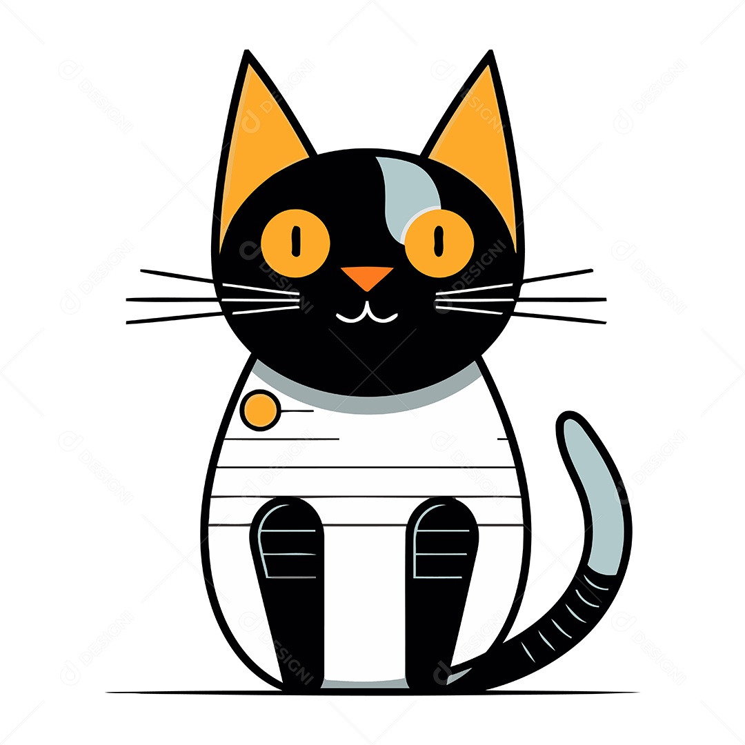 Gato de Desenho Animado Ilustração Vetor EPS