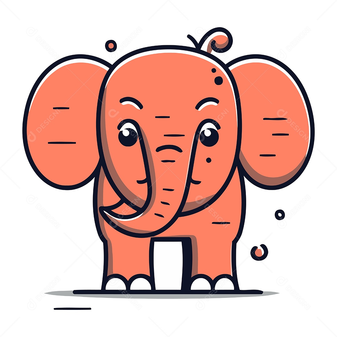 Elefante de Desenho Animado Ilustração Vetor EPS