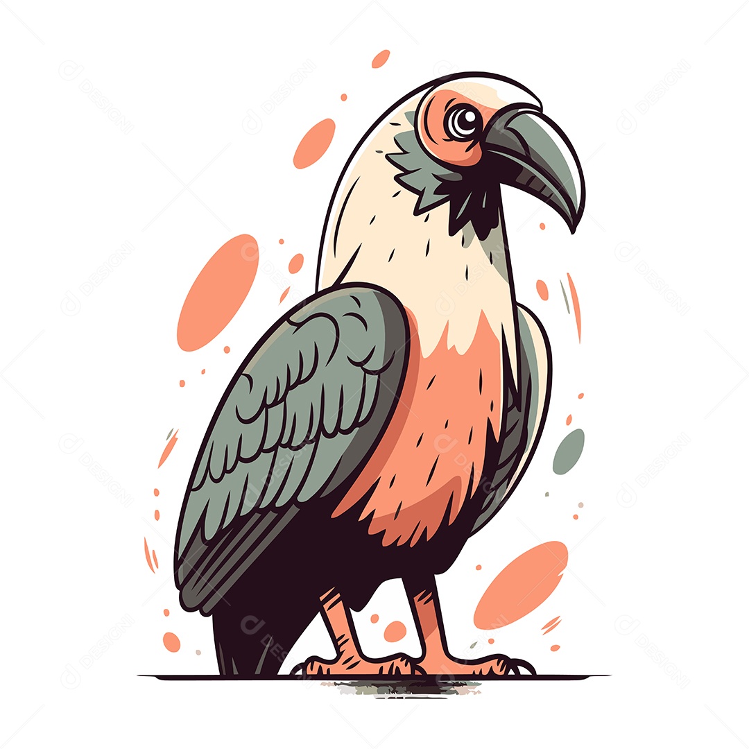 Abutre de Desenho Animado Ilustração Vetor EPS