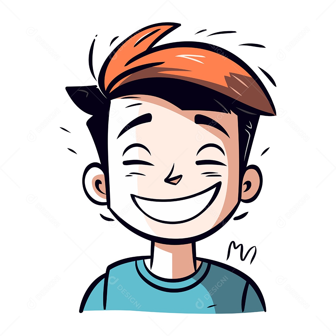 Menino Sorridente de Desenho Animado Ilustração Vetor EPS