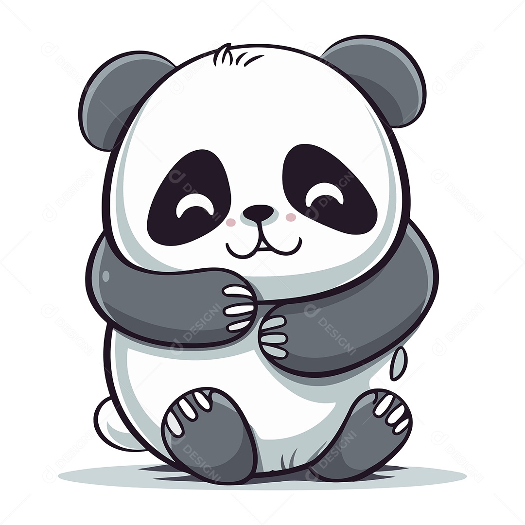 Urso Panda Fofo de Desenho Animado Ilustração Vetor EPS