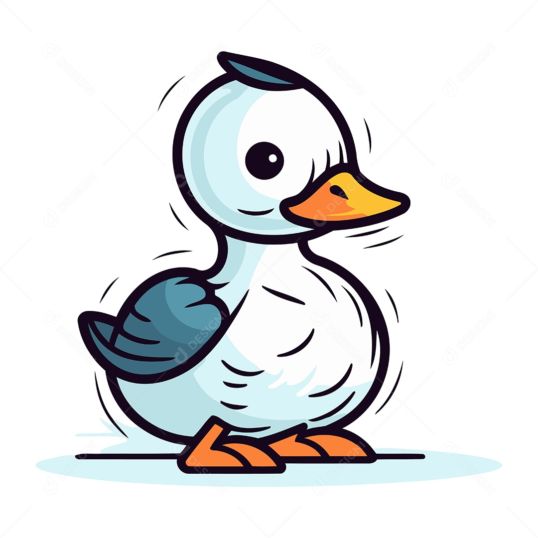 Pato de Desenho Animado Ilustração Vetor EPS