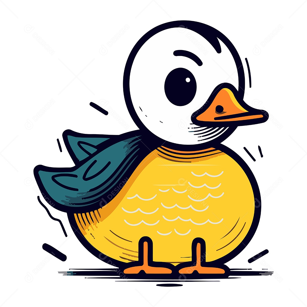Pato de Desenho Animado Ilustração Vetor EPS