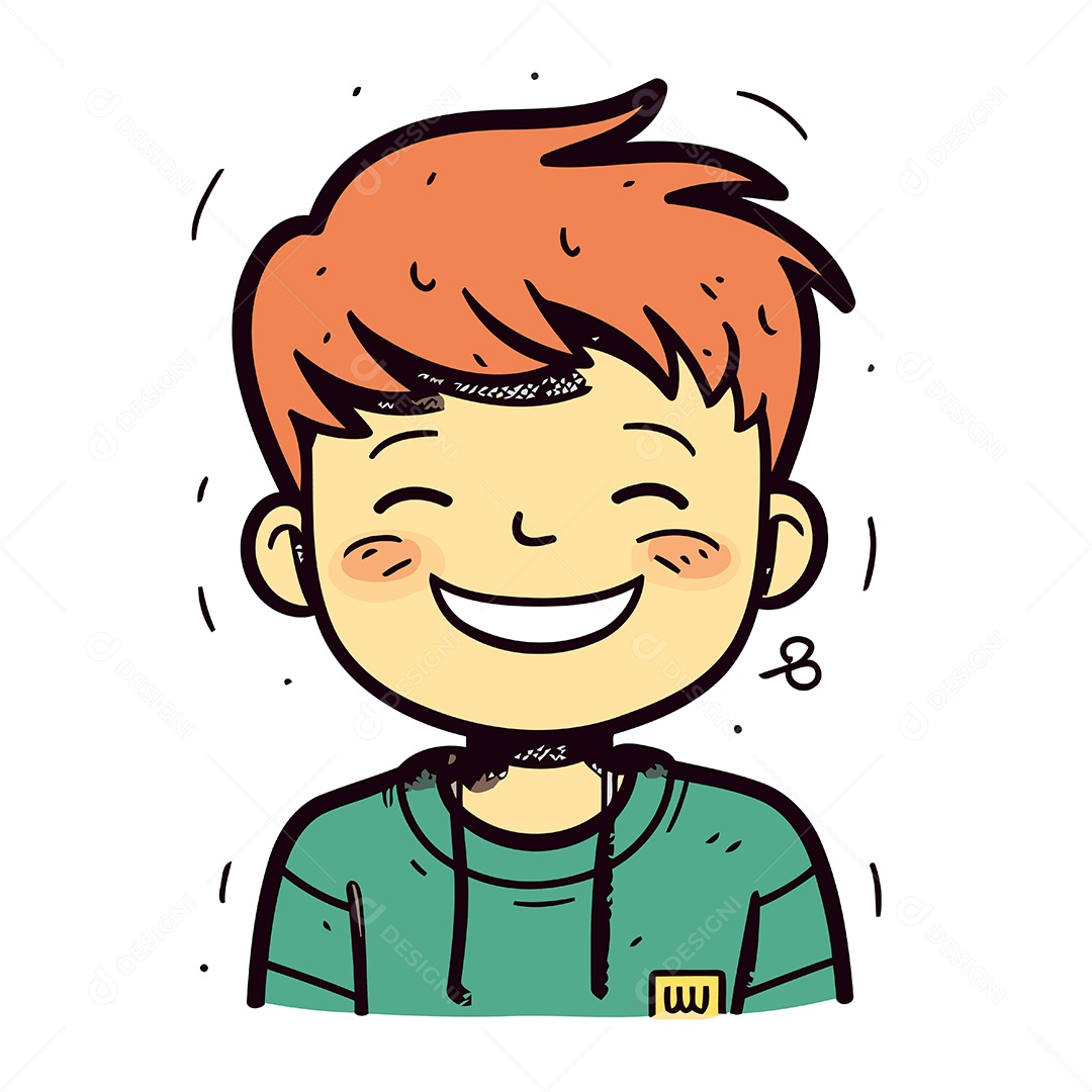 Menino Feliz Com Cabelo Ruivo Ilustração Vetor EPS