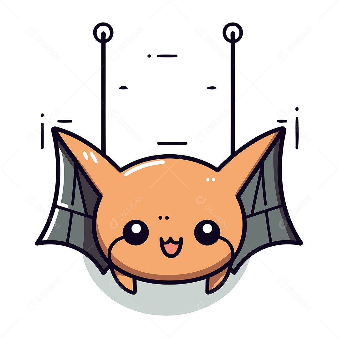 Morcego Fofo Voando Ilustração Vetor EPS