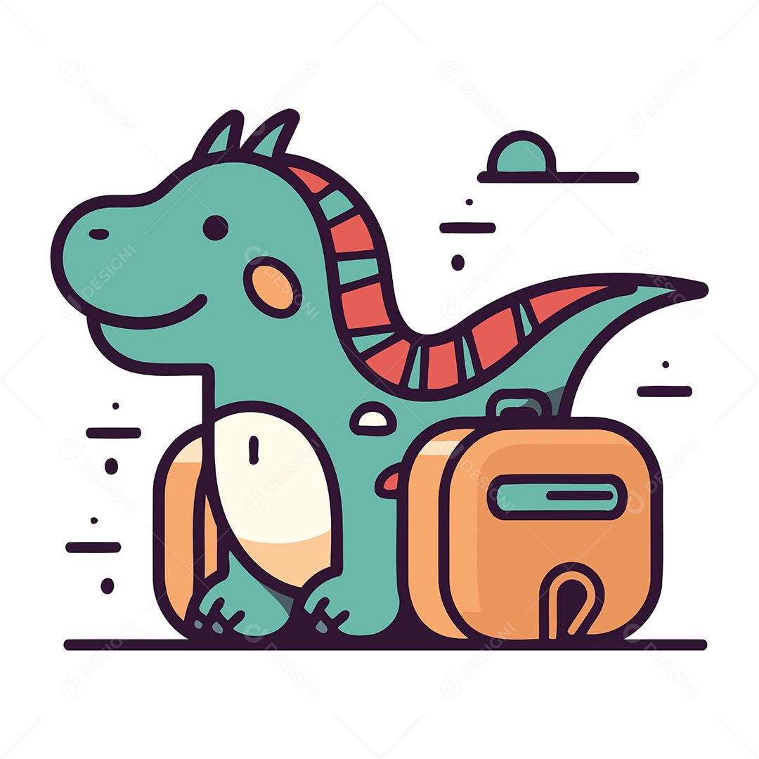 Dinossauro de Desenho Animado Ilustração Vetor EPS