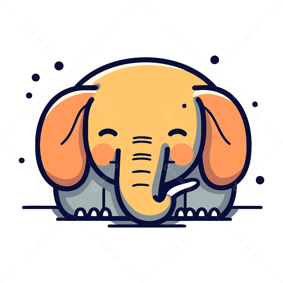 Elefante de Desenho Animado Ilustração Vetor EPS