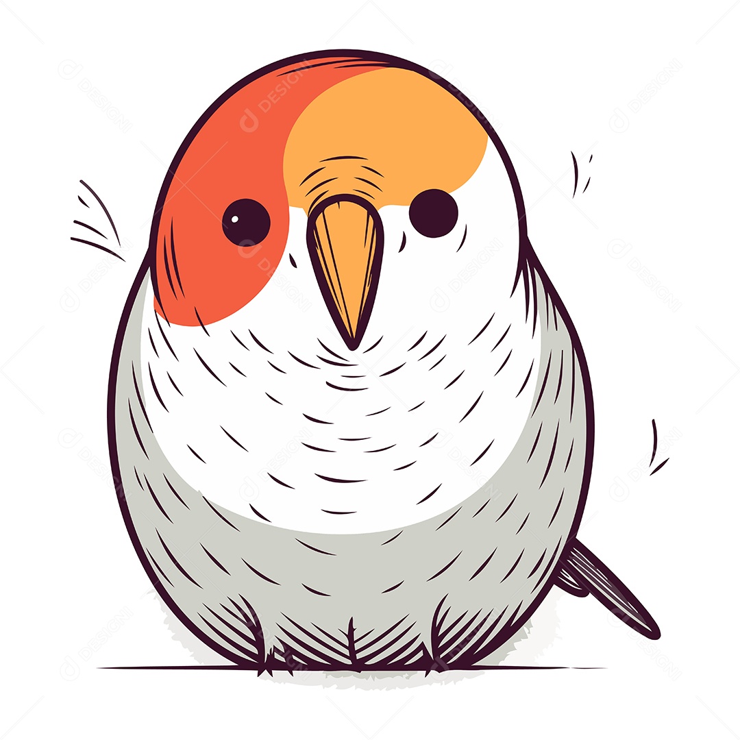 Pássaro Fofo de Desenho Animado Ilustração Vetor EPS