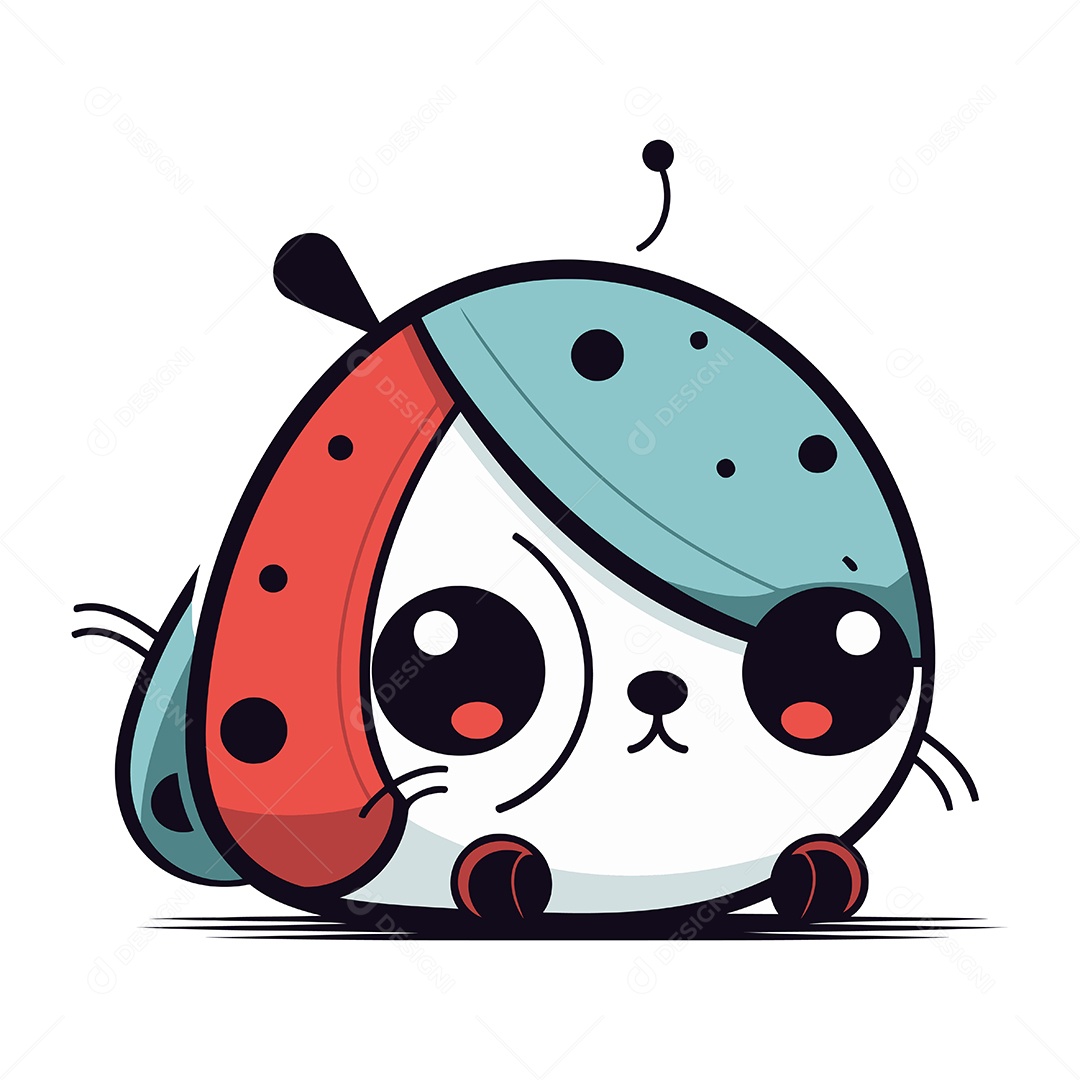 Joaninha de Desenho Animado Ilustração Vetor EPS