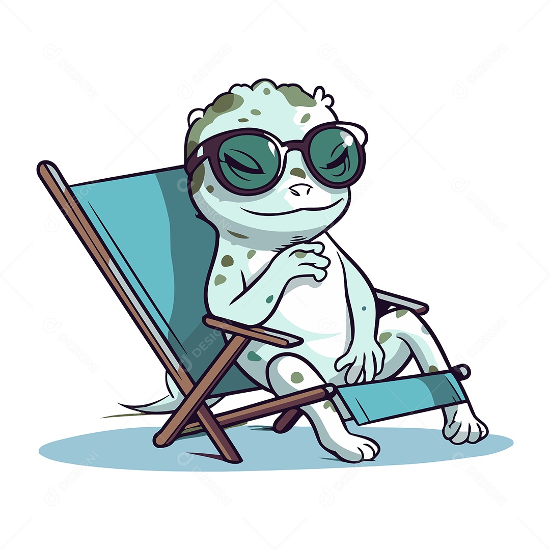 Desenho Animado de Animal Com Óculos de Sol Ilustração Vetor EPS