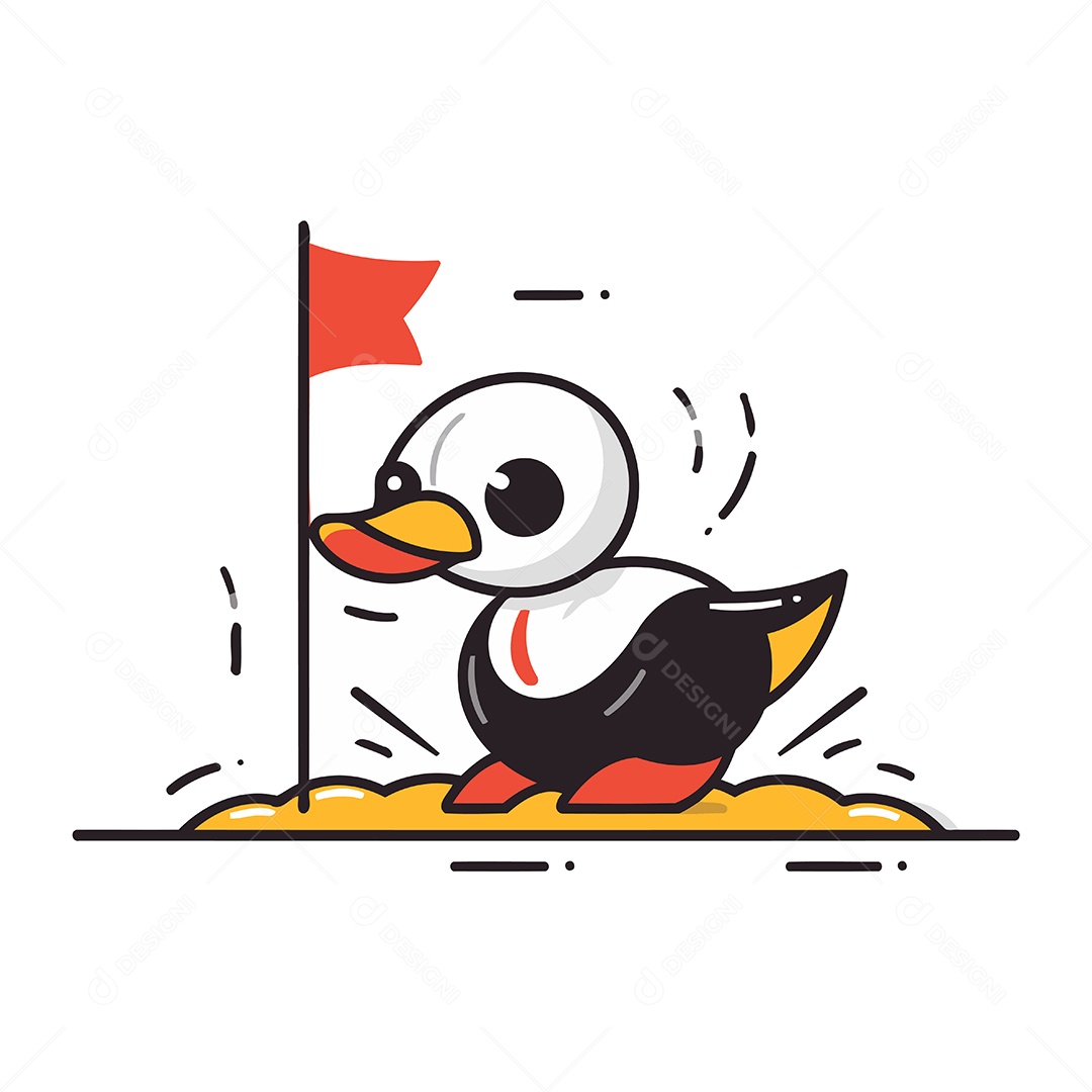 Pato de Desenho Animado Ilustração Vetor EPS